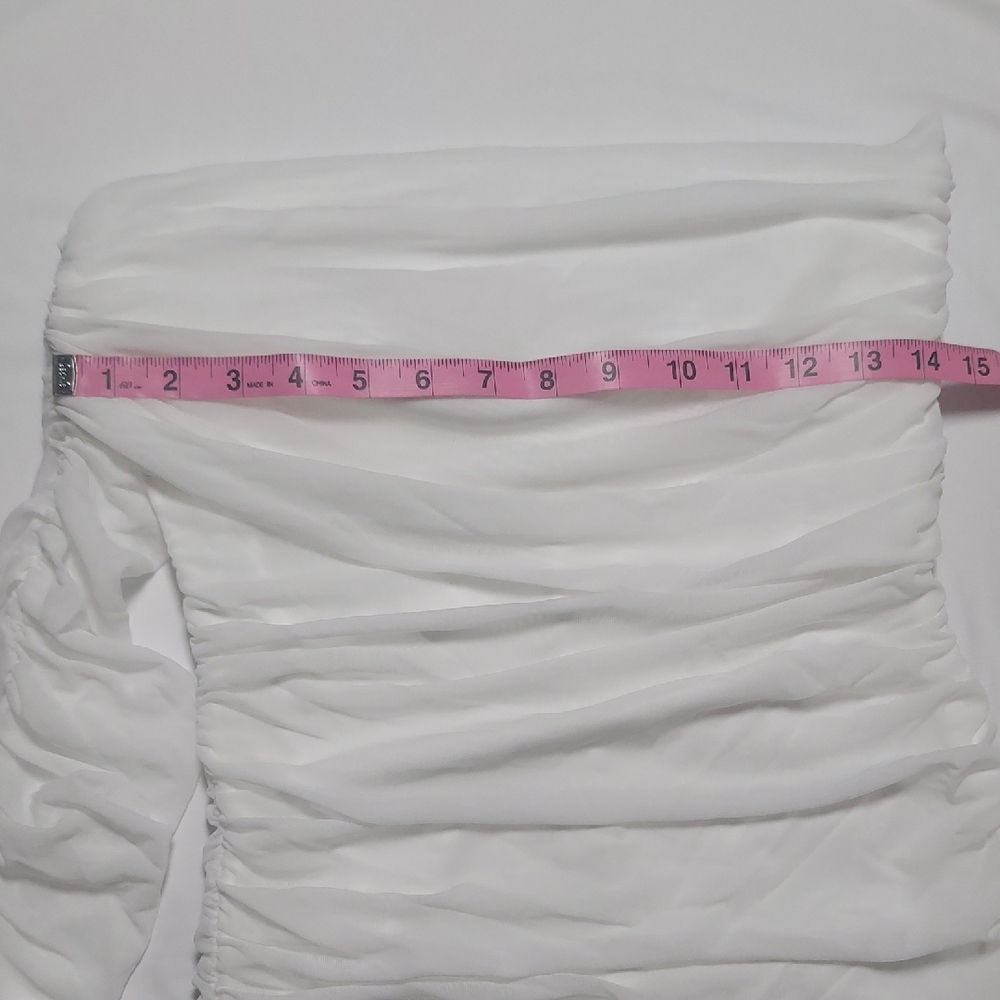 Chic One-Shoulder White Dress - Picture 3 of 9